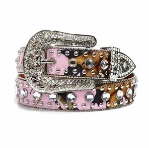 Mossy Oak Light Pink Camo Western-Style Women's Rhinestone Belt